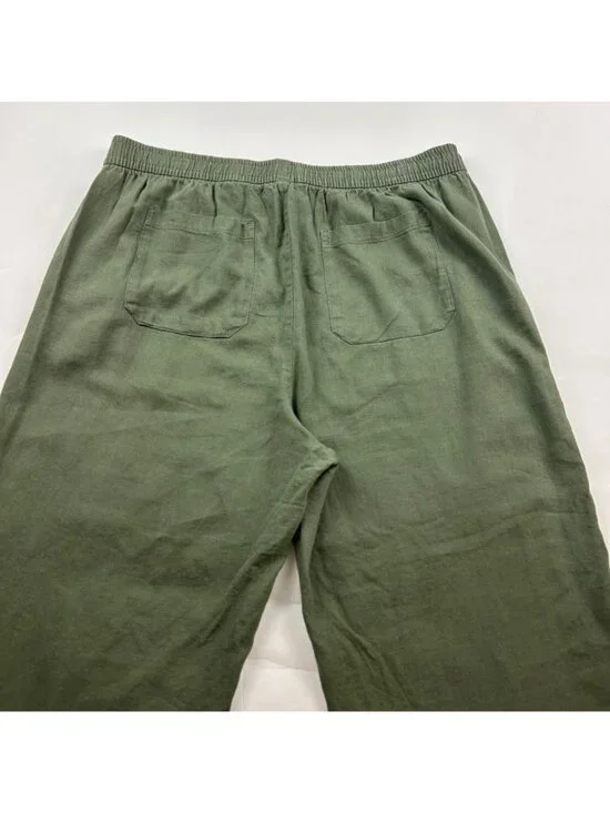Old Navy Olive Green Linen Blend Wide Leg Lounge Pant L - Picture 8 of 8